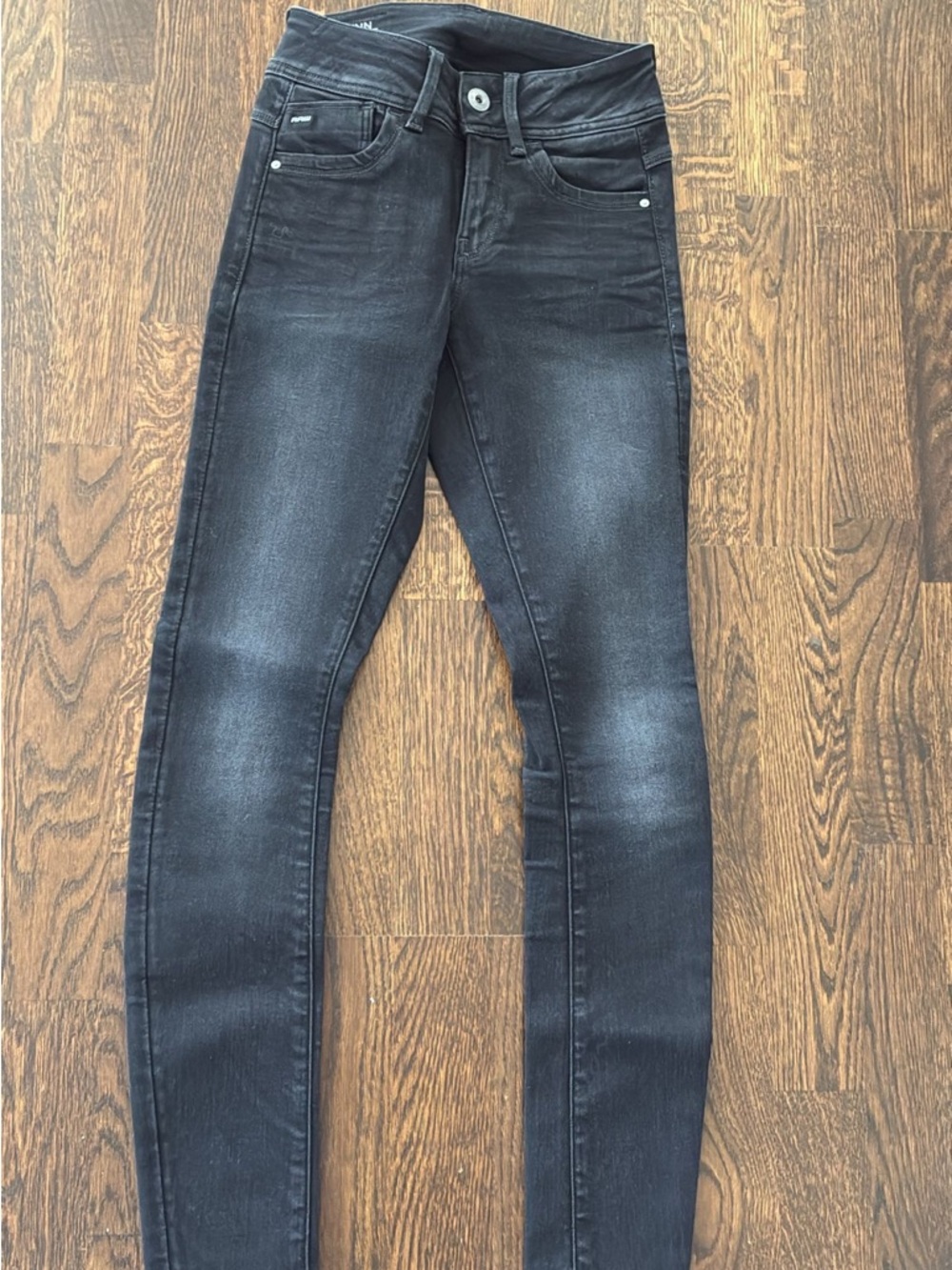G-Star Raw Black Denim Jeans Lynn Mid Super Skinny